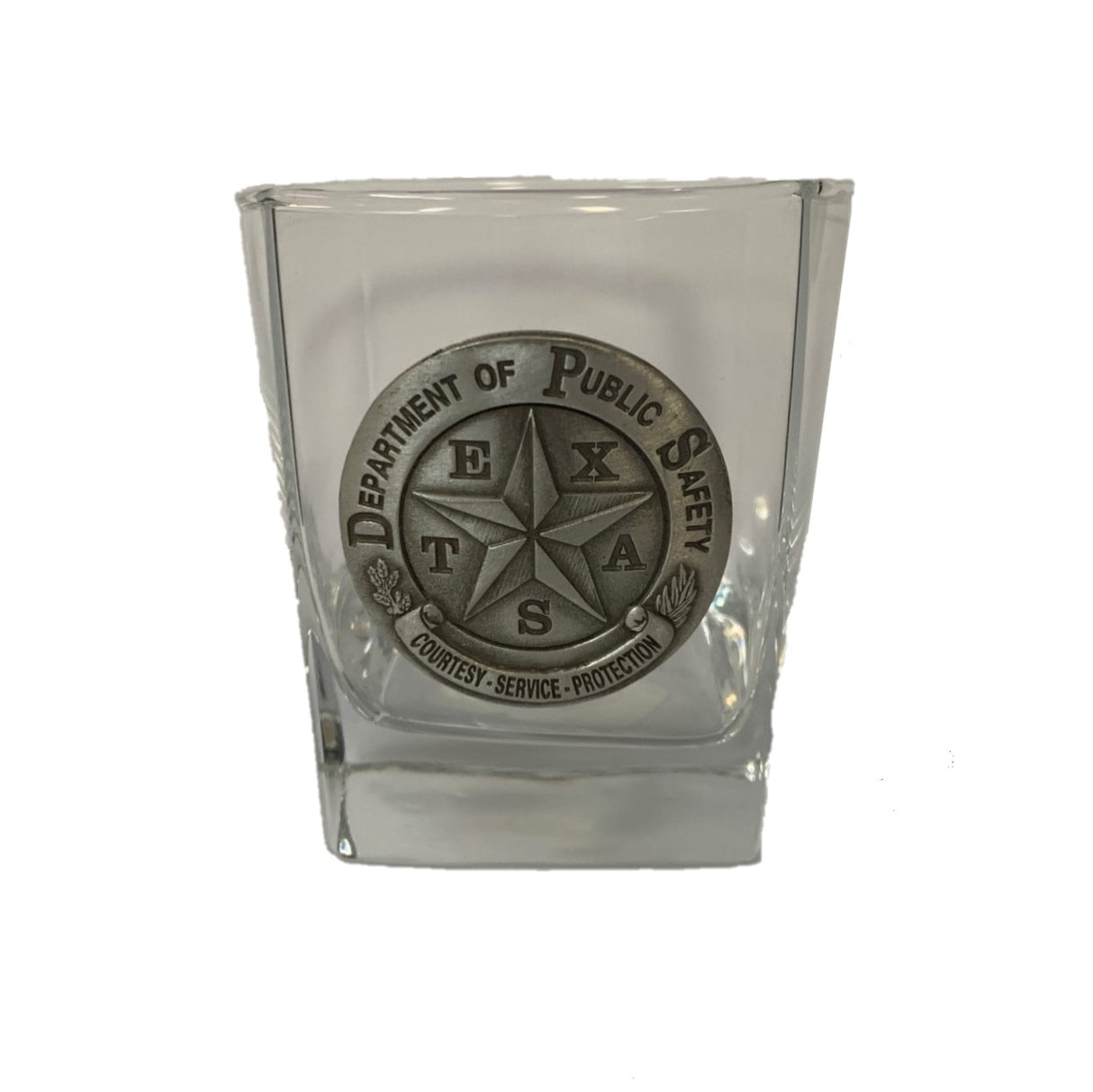 Badged Square Rocks Glass -10oz