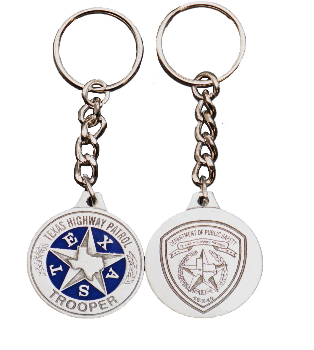 Trooper Badge Patch Pewter Keychain