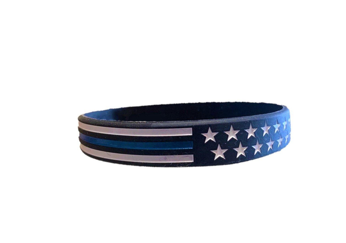 American Flag Blueline Wristband